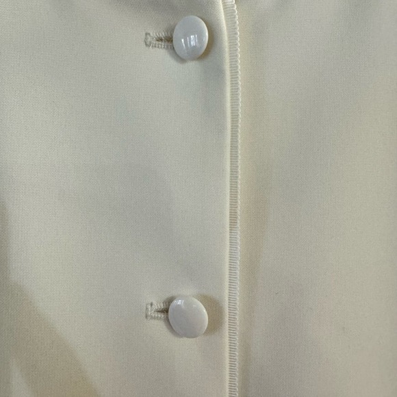 Vintage Talbots Petites Sheath Dress and Blazer Set Cream Size 12 Office Siren - Picture 8 of 12